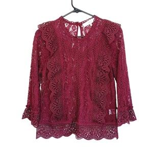 Chic Lace Maroon Blouse